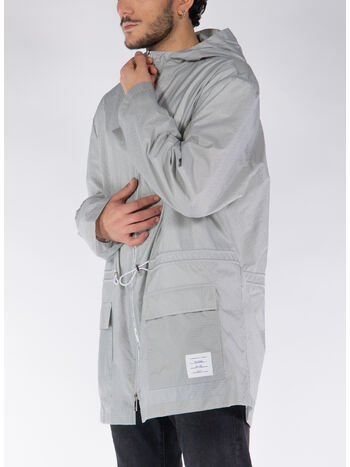 GIUBBOTTO HOODED PARKA IN ULTRA LIGHT NYLON, 055 LT GREY, small