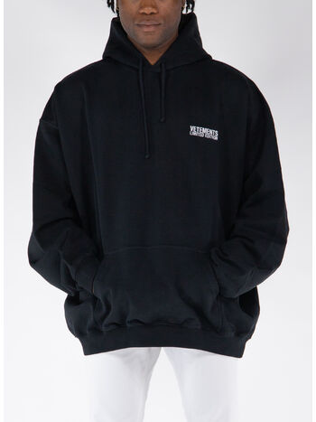 FELPA HOODIE EMBROIDERED LOGO, BLACK, small