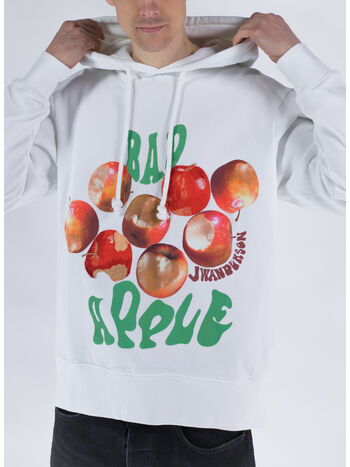 FELPA CON MOTIVO BAD APPLE, 001 WHITE, small
