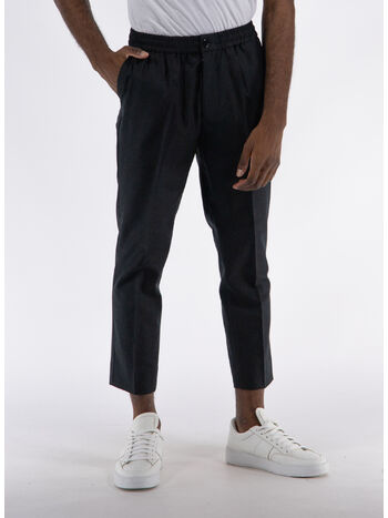 PANTALONE ELASTICATED, 055 WOOL VISCOSE CANVAS HEATHER GREY, small