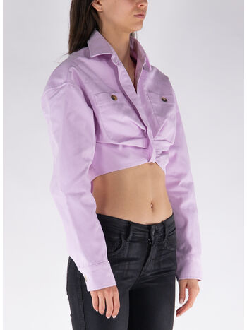 CAMICIA CARGO CROPPED TWIST-FRONT, 3600 LILAC, small