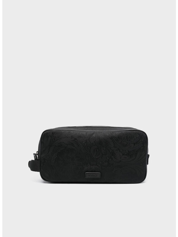 BORSA BEAUTY FABRIC NYLON BAROCCO, 1B00E BLACK RUTHENIUM, large
