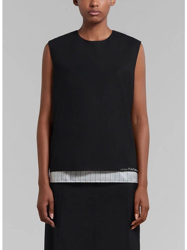 TOP SMANICATO CON IMPUNTURE, 00N99, large