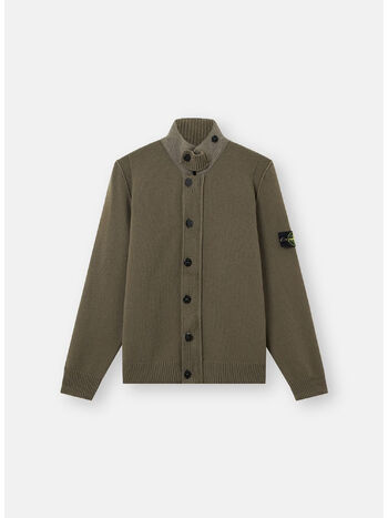CARDIGAN LAMBSWOOL, V005G MILITARYGREEN, small