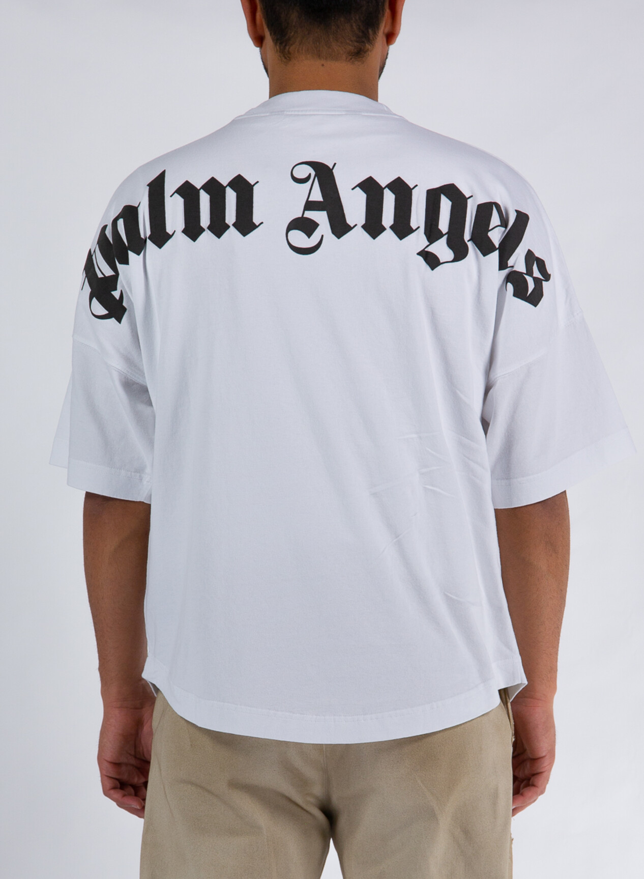 CLASSIC LOGO OVER T-SHIRT in white - Palm Angels® Official