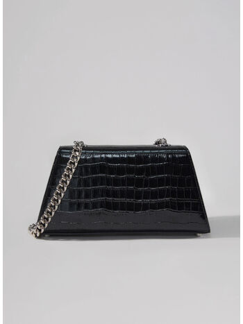 BORSA CROC MINI WITH BOW, BLACK, small
