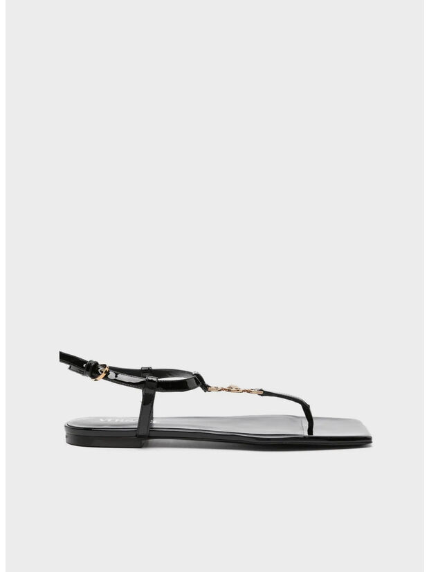 SANDALO T 10 PATENT CALF LEATHER, 1B00V BLACK VERSACE GOLD, large