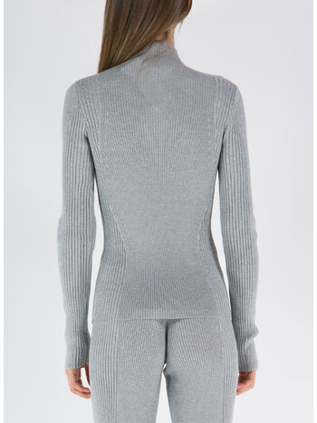 MAGLIONE PULLOVER LIGHT REFLECTIVE RIB SKIVVY, SILVER, small