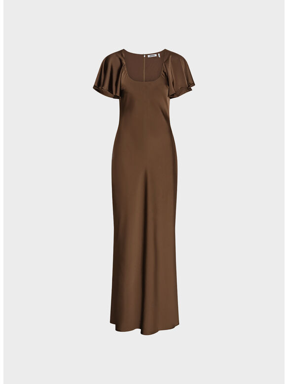 ABITO SATIN FLOWY SLEEVE, 2037 Potting Soil, medium