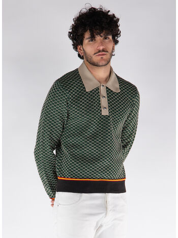POLO IN MAGLIA VALLEY, 799 GREEN/BROWN/BEIGE, small