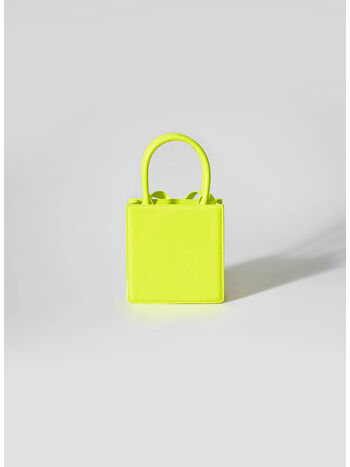 BORSA BOW MINI TOTE BAG, NEON YELLOW, small