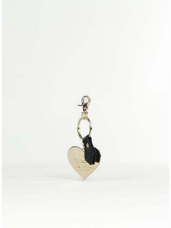 PORTACHIAVI RE-VEGAN MIRROR HEART ORB, O101 VEG GRAIN BLACK/GOLD, small