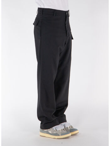 PANTALONI IN FRESCO LANA CON TASCHE CARGO, , small
