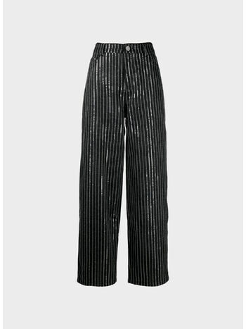 PANTALONE SEQUIN TWILL WIDE, 1000 BLACK, small