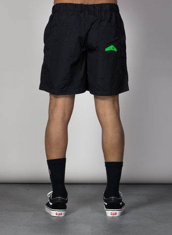 BERMUDA NYLON SHORTS BUCKLE, BLACK/GREEN, small