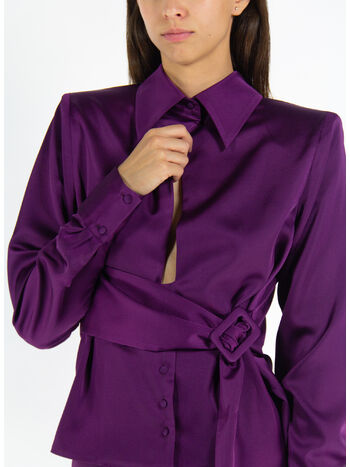 CAMICIA THE GIA DOUBLE, AUBERGINE, small