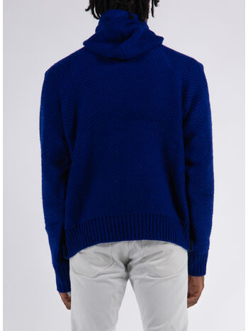 MAGLIONE KNIT BLOUSON, 401 BLUE, small