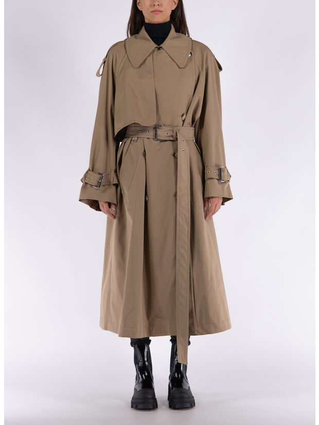 TRENCH OVERSIZE IN COTONE ANTI GOCCIA, , large
