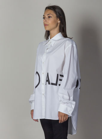 CAMICIA CON LOGO INVERTITO, 100WHITE, small