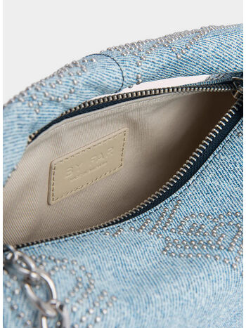 BORSA BABY CUSH DENIM STUD LEATHER, DNM DENIM, small