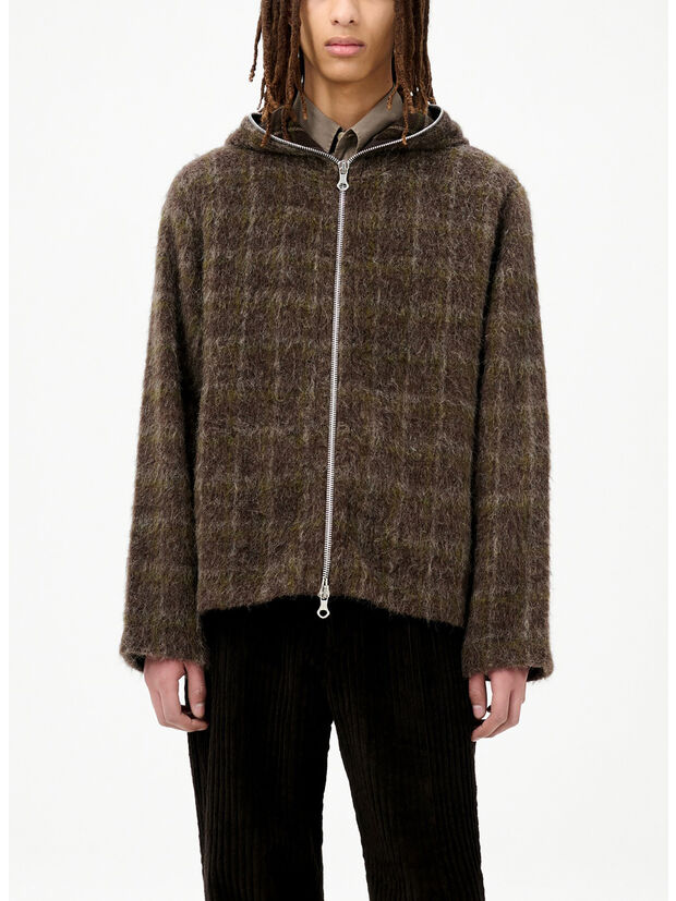 FELPA FULL ZIP HOODIE DORF CHECK HAIRY WOOL, DORF CHECK HAIRY WOOL, large