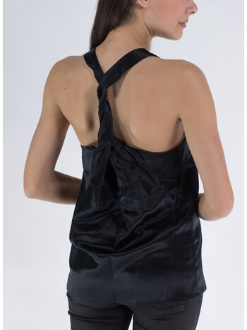 TOP IN SATIN DI SETA, BLACK NERO, small