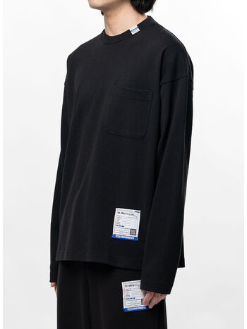 T-SHIRT HEAVY WEIGHT JERSEY POCKET LS, BLACK, small