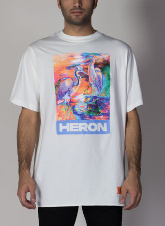 T-SHIRT OVER HERON COLORS, WHITE/MULTI, small