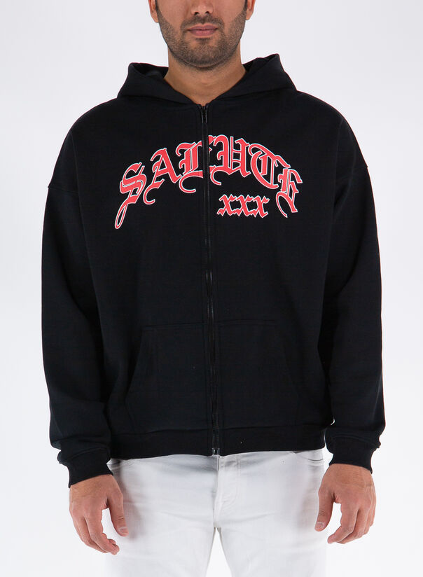 FELPA CON LOGO, BLACK, large
