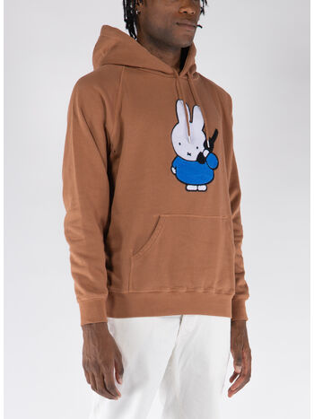 FELPA HOODIE MIFFY APPLIQUE, BROWN, small