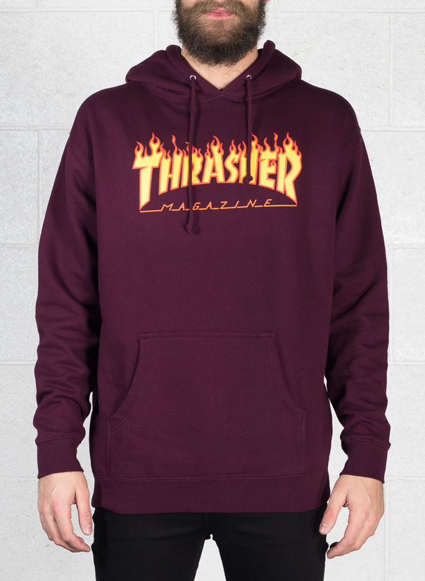 FELPA FLAME HOOD, MAROON, large