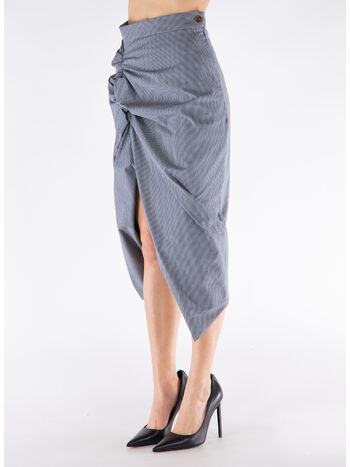 GONNA MIDI ASSIMETRICA, P204 GINGHAM , small