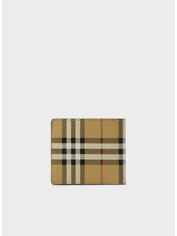 PORTAFOGLIO A LIBRO CHECK, A7026 ARCHIVE BEIGE, small
