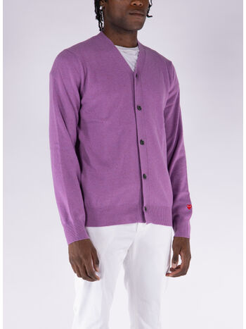 CARDIGAN SMALL RED HEART, PURPLE, small