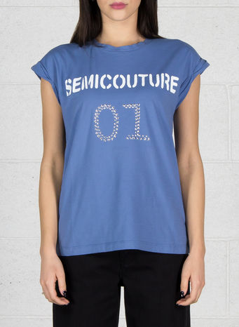 T-SHIRT SEMICOUTURE, 516PERVINCA, small