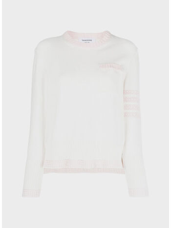 MAGLIONE JERSEY STITCH CREW NECK, 101 WHITE, small