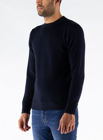 MAGLIONE GIROCOLLO, 008NAVY, small