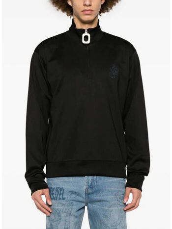 FELPA ANCHOR MEZZA ZIP, 999 BLACK, small