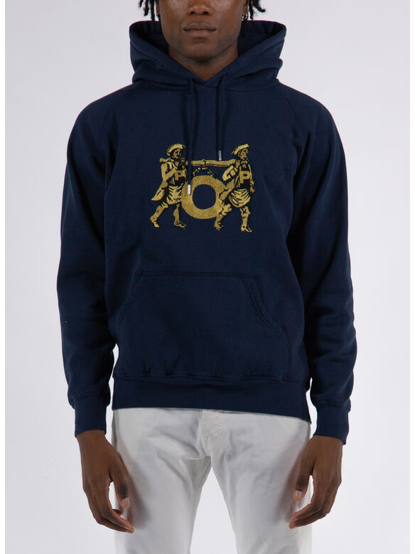 FELPA CARRY CON CAPPUCCIO E RICAMO, NAVY, medium