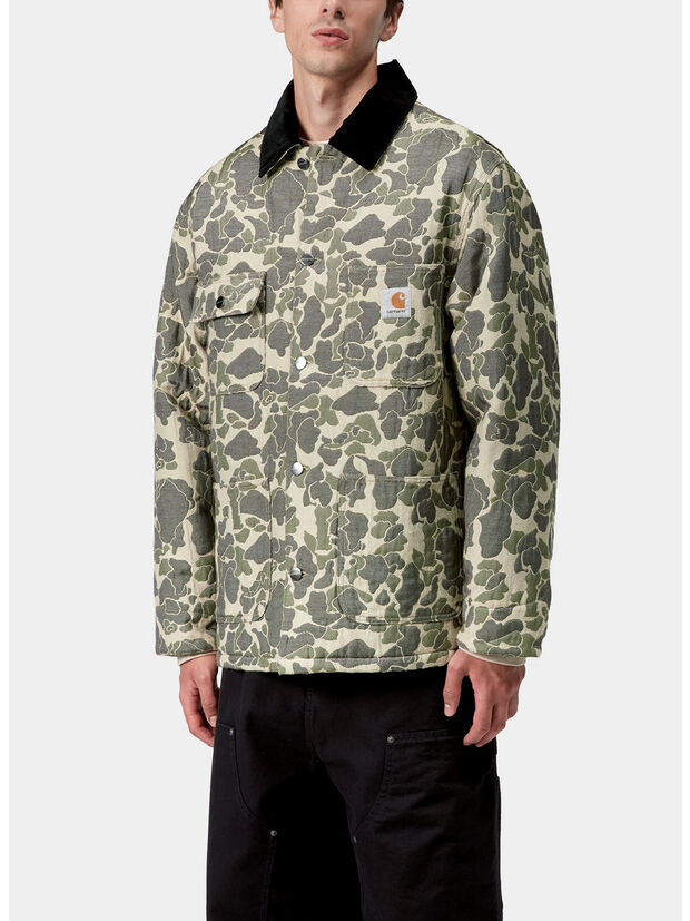 GIUBBOTTO TAPESTRY CHORE, 3CKXX CAMO DUCK JACQUARD GREEN/TOBACCO, large