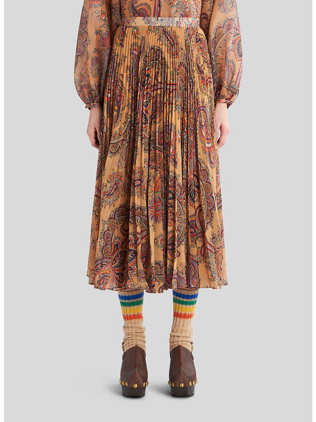 GONNA MIDI PLISSÉ IN GEORGETTE, 800, large