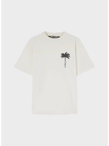 T-SHIRT PAM TREE-PRINT, 0310 OFF WHITE BLACK, small