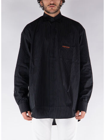 CAMICIA A RIGA CON TASCA, BLACK, small