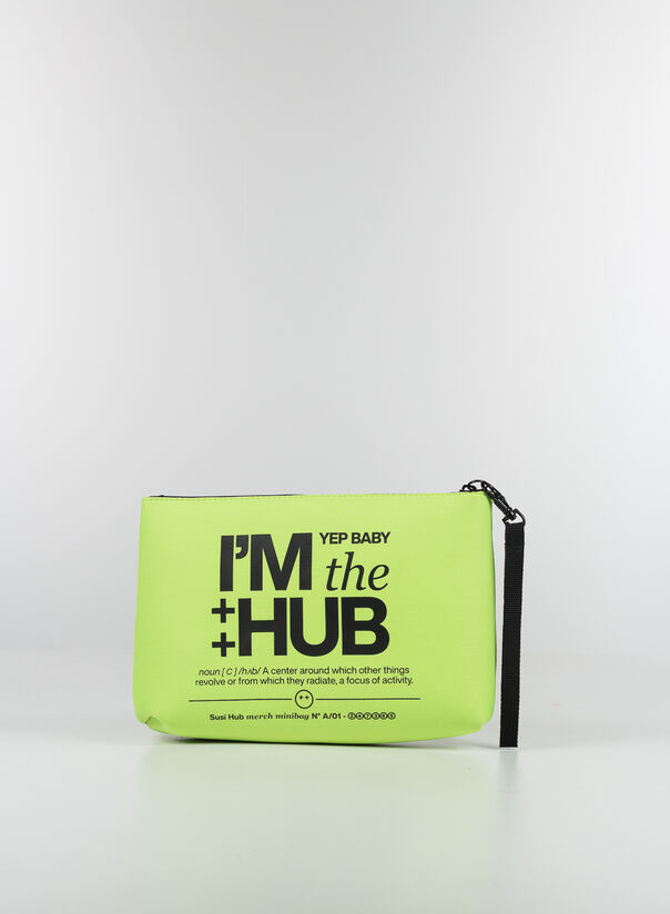 POCHETTE I'M THE HUB, NEONYELLOW, large