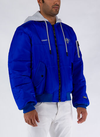 CROSS BOMBER HOODIE, 4572BLUESILVER, small