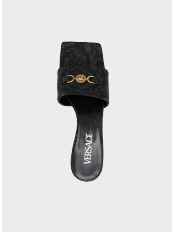 SANDALO MULE T55 JACQUARD BAROCCO, 1B00V BLACK VERSACE GOLD, small
