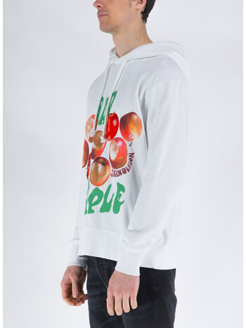 FELPA CON MOTIVO BAD APPLE, 001 WHITE, small