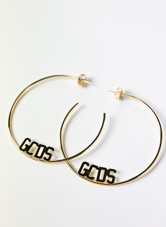 ORECCHINI TEAM LOGO HOOPS, GOLD, small