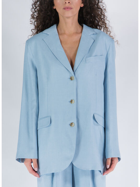 BLAZER LINO E VISCOSA, SKY BLU, medium