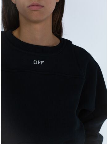 FELPA STAMPA OFF ROUND CROP CREWNECK, , small